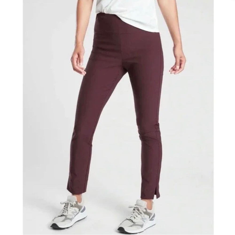 NWT Athleta Wander Slim Ankle Pant in Burgundy size 12